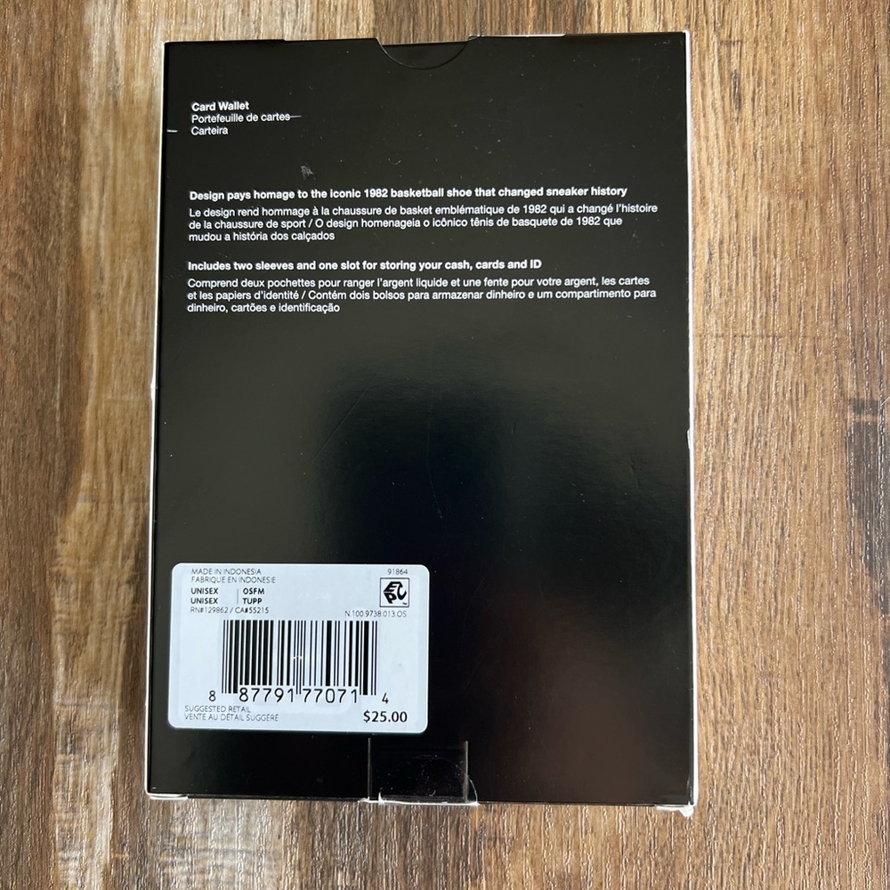 🎈HP🎉🥳 Nike Air Force 1 Black Card Wallet - Picture 3 of 5
